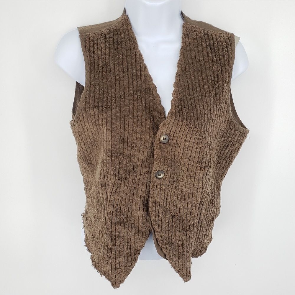 KristenseN Du Nord Brown Vest‎ Lagenlook Button S